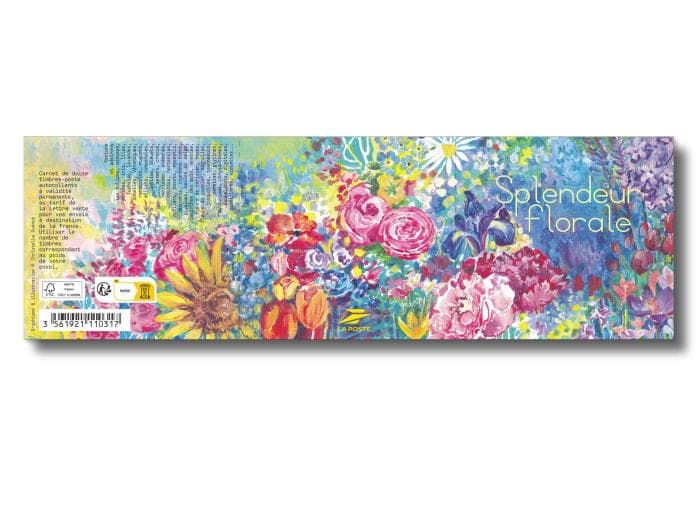 Book of 12 Stamps - Floral Splendor - Lettre Verte